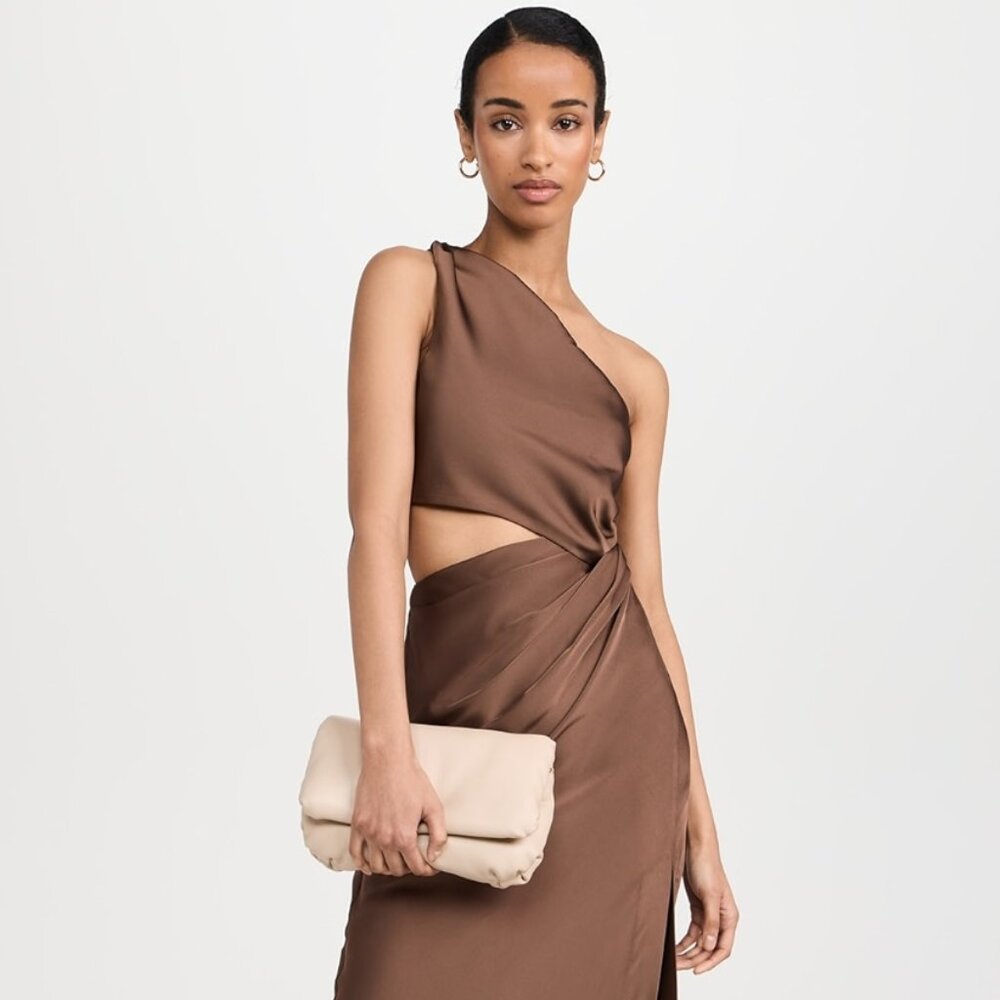 MISHA COLLECTION Brown One Shoulder Dress